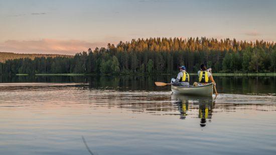 Three National Parks Summer Adventure in South Lapland - canoeing