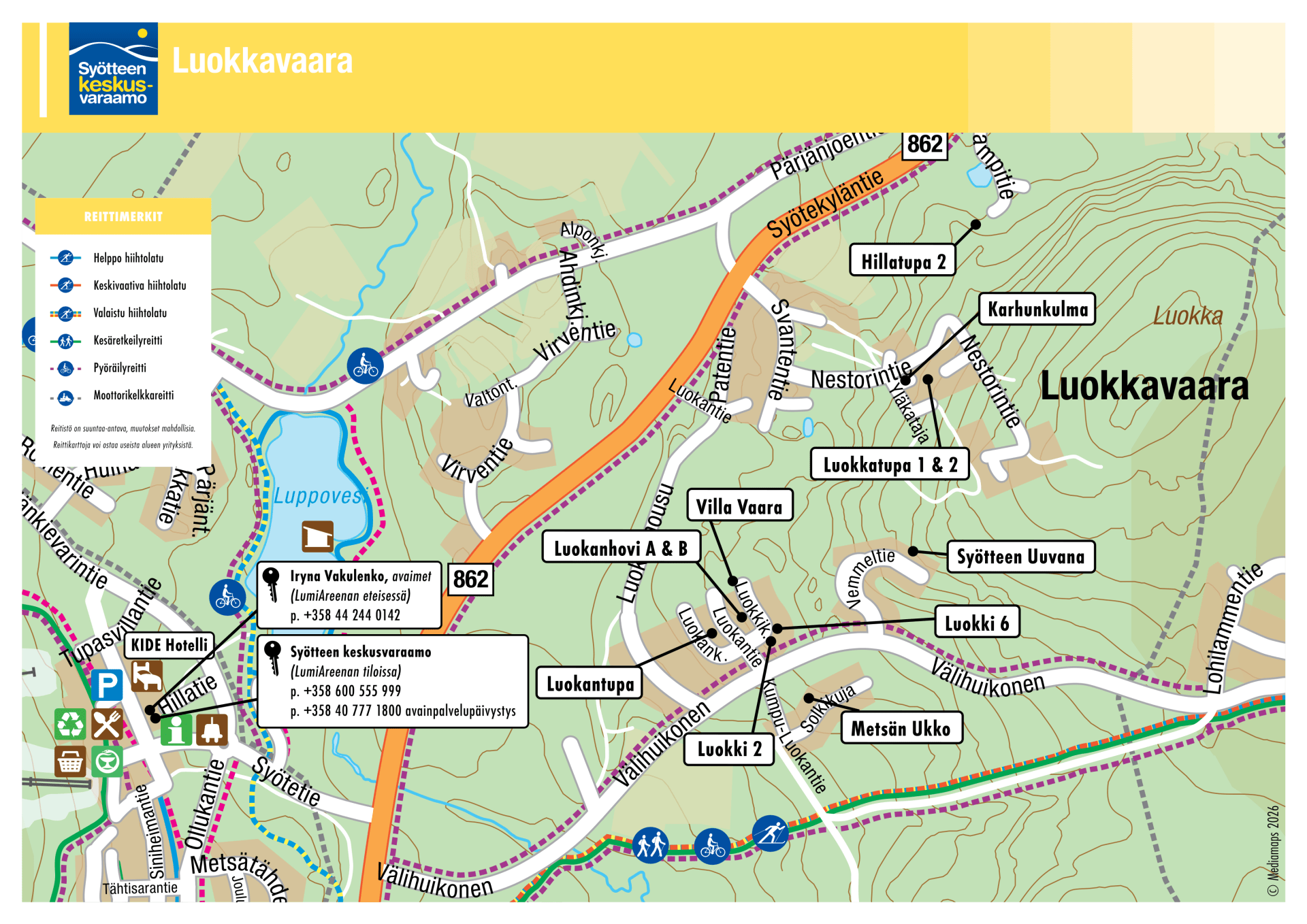 Luokkavaaran mökkialuekartta